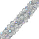 Faceted glass beads 3x2mm disc - Montana blue-pearl shine coating
